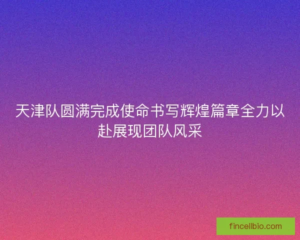 天津队圆满完成使命书写辉煌篇章全力以赴展现团队风采