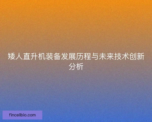 矮人直升机装备发展历程与未来技术创新分析