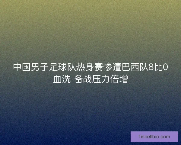 中国男子足球队热身赛惨遭巴西队8比0血洗 备战压力倍增