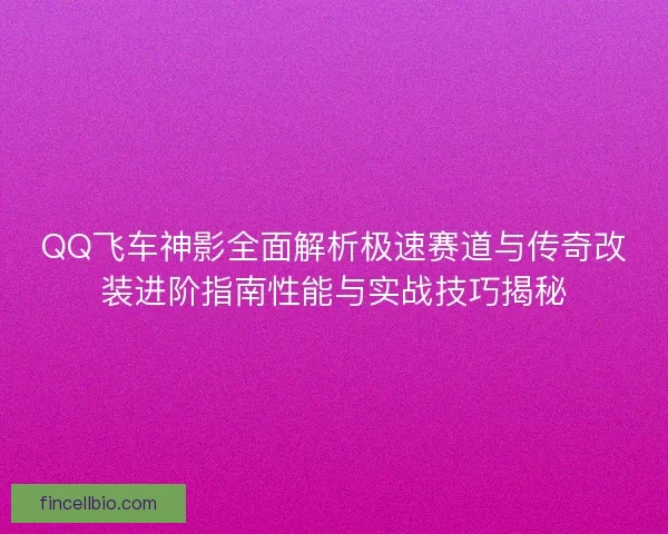 QQ飞车神影全面解析极速赛道与传奇改装进阶指南性能与实战技巧揭秘